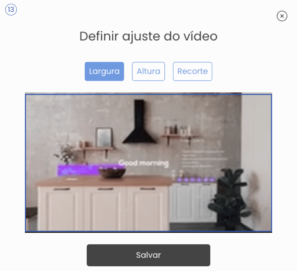 Imagem da opção de ajuste em vídeo