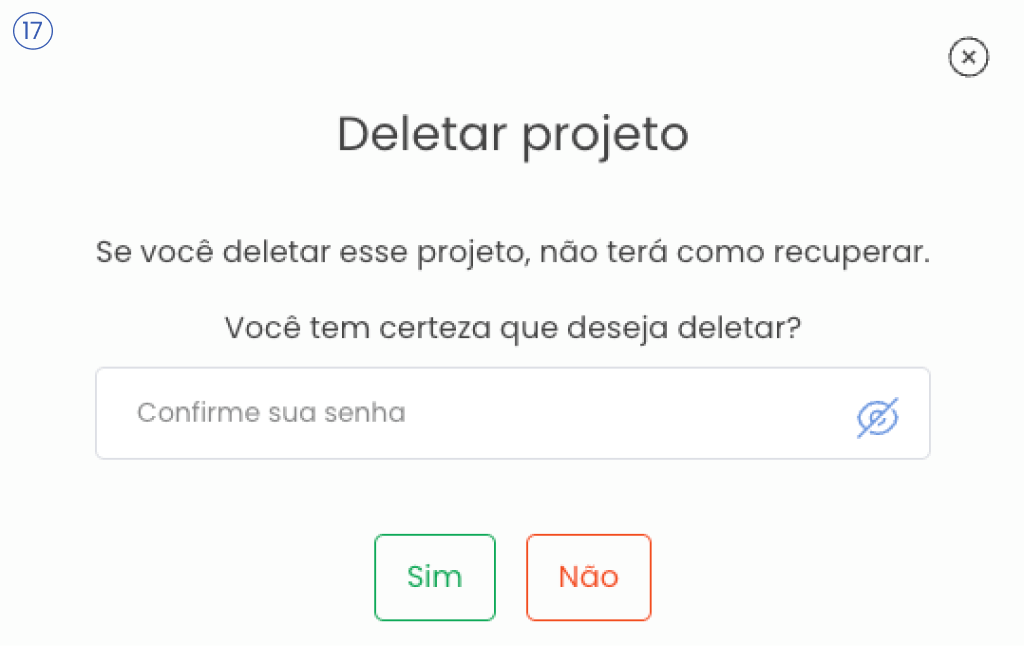 Imagem da opção de deletar projeto